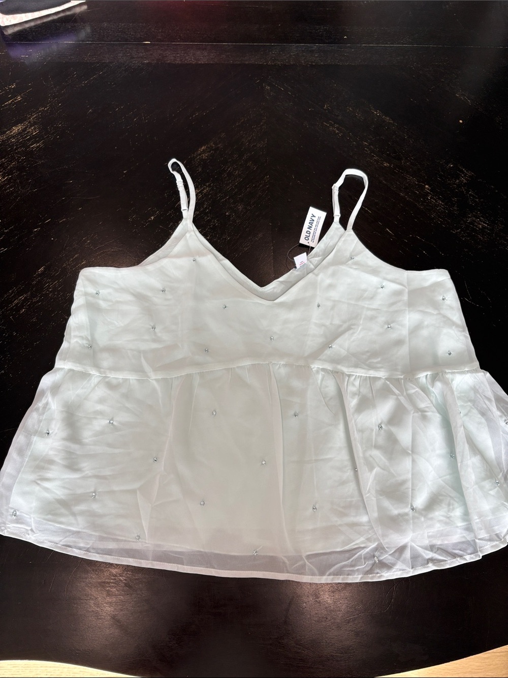 Old Navy Light Mint Sheer Spaghetti Strap Tank Top